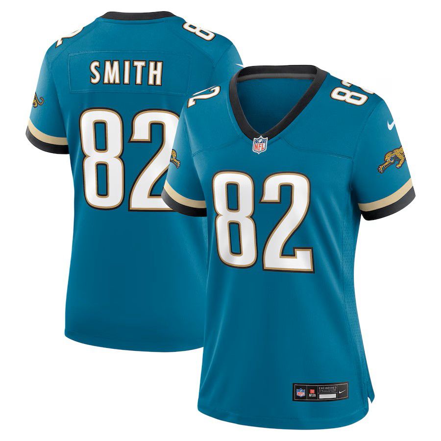 Women Jacksonville Jaguars 82 Jimmy Smith Green Nike Throwback Retired Player Game NFL Jersey